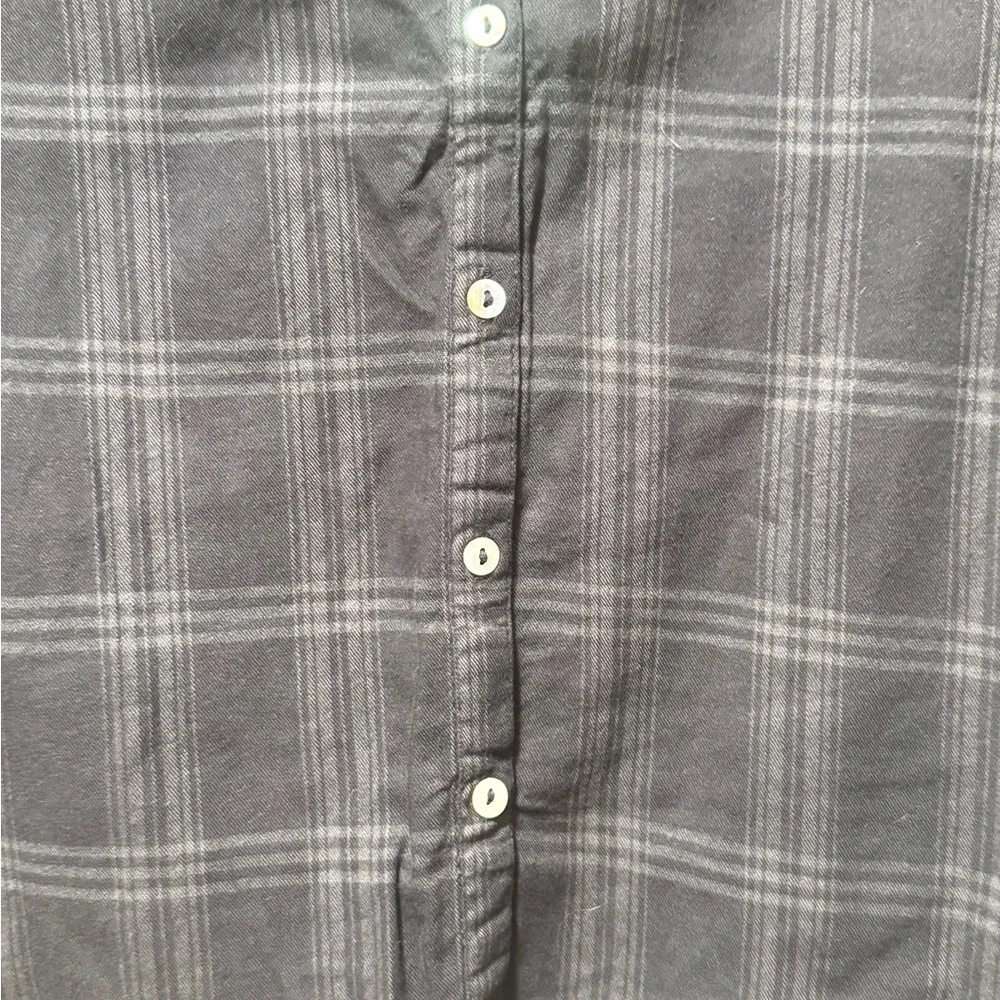 Faherty Navy Plaid Long Sleeve Top - Picture 5 of 10